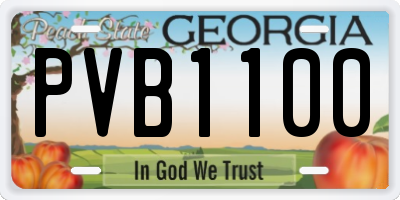 GA license plate PVB1100