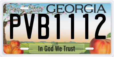 GA license plate PVB1112
