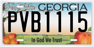 GA license plate PVB1115