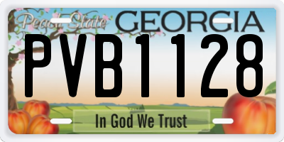 GA license plate PVB1128