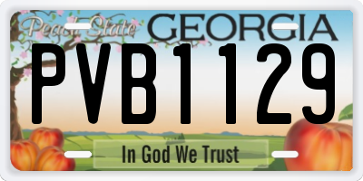 GA license plate PVB1129