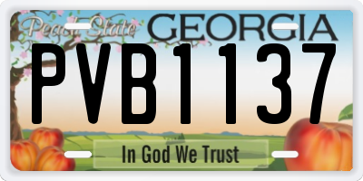 GA license plate PVB1137