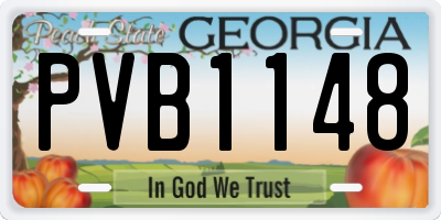 GA license plate PVB1148