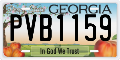 GA license plate PVB1159