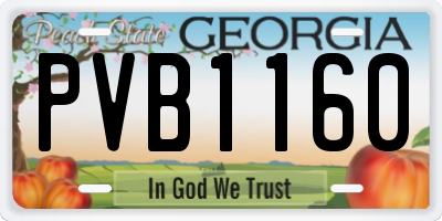 GA license plate PVB1160