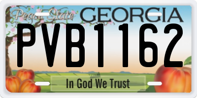 GA license plate PVB1162