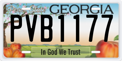 GA license plate PVB1177