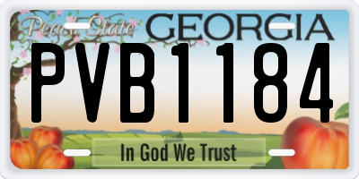 GA license plate PVB1184