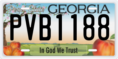 GA license plate PVB1188