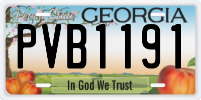 GA license plate PVB1191