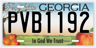 GA license plate PVB1192