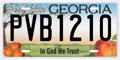 GA license plate PVB1210