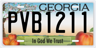 GA license plate PVB1211