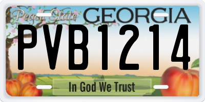 GA license plate PVB1214