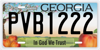 GA license plate PVB1222