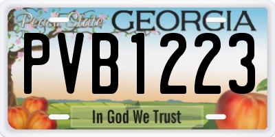 GA license plate PVB1223