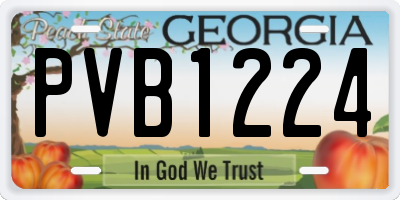 GA license plate PVB1224