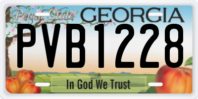 GA license plate PVB1228
