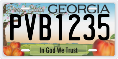 GA license plate PVB1235