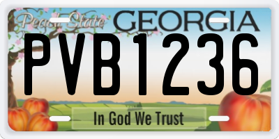 GA license plate PVB1236