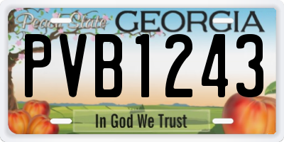 GA license plate PVB1243