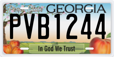 GA license plate PVB1244