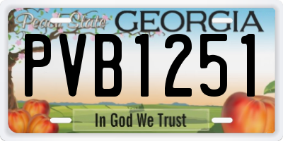 GA license plate PVB1251