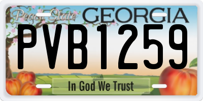 GA license plate PVB1259