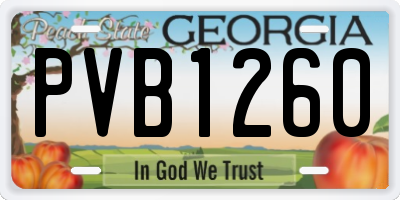 GA license plate PVB1260