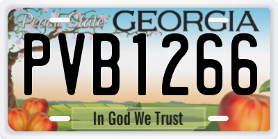 GA license plate PVB1266