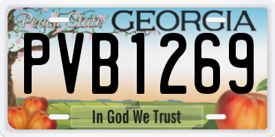 GA license plate PVB1269