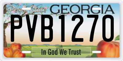 GA license plate PVB1270