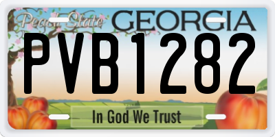 GA license plate PVB1282