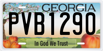 GA license plate PVB1290