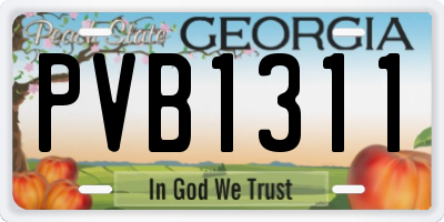 GA license plate PVB1311