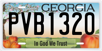 GA license plate PVB1320