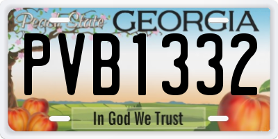 GA license plate PVB1332
