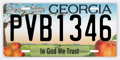 GA license plate PVB1346