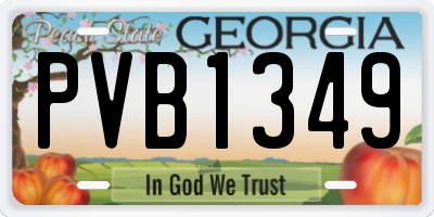 GA license plate PVB1349