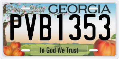 GA license plate PVB1353