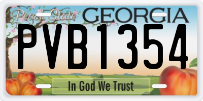 GA license plate PVB1354