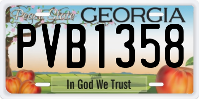 GA license plate PVB1358