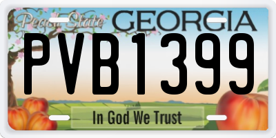 GA license plate PVB1399