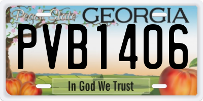 GA license plate PVB1406