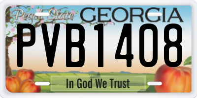 GA license plate PVB1408