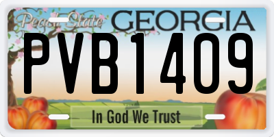 GA license plate PVB1409