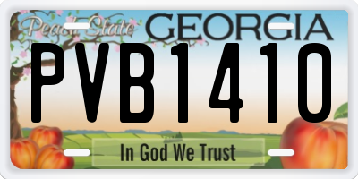 GA license plate PVB1410