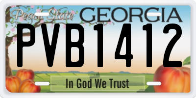 GA license plate PVB1412