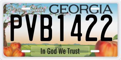 GA license plate PVB1422
