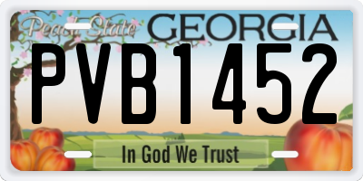 GA license plate PVB1452